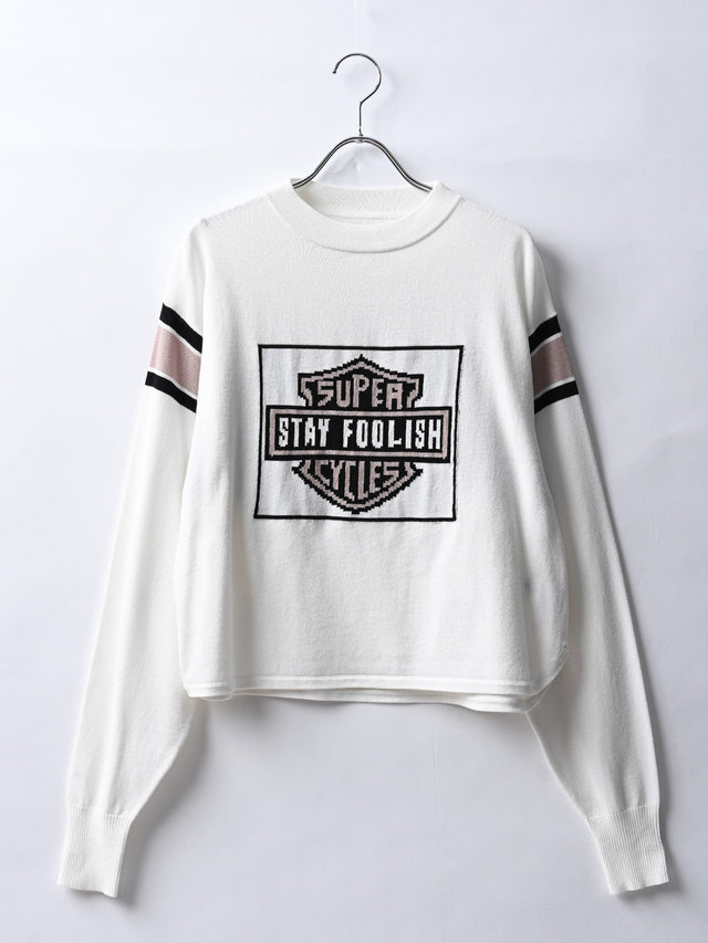 "STAY FOOLISH" LOGO PULLOVER - 01.off-white