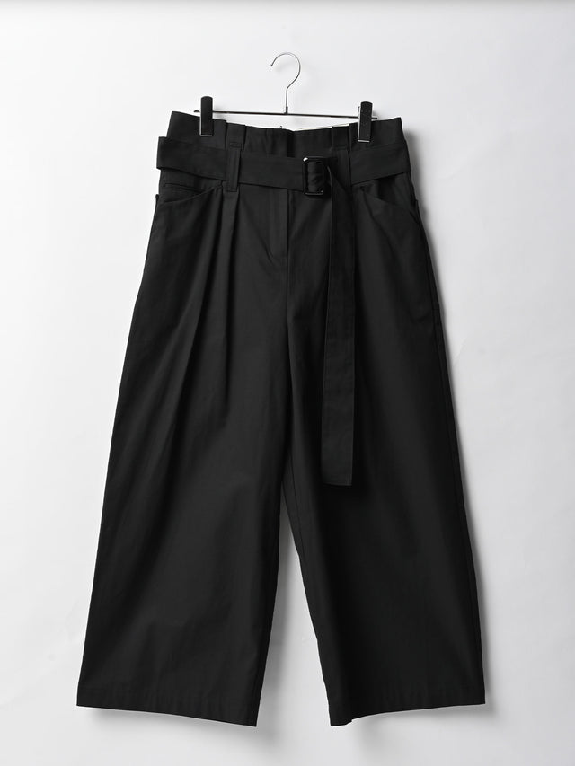 TUCK BELT PANTS - 09.black