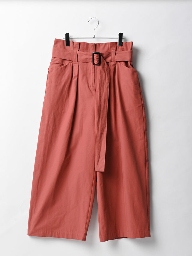 TUCK BELT PANTS - 40.pink