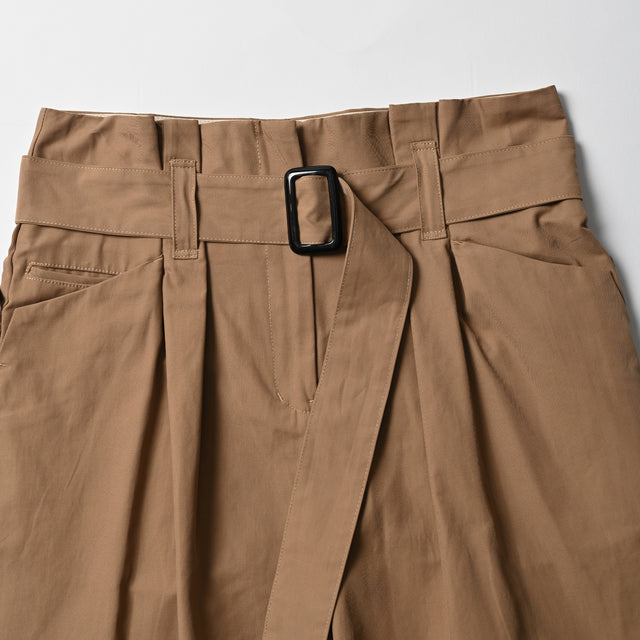 TUCK BELT PANTS - 14.dark beige