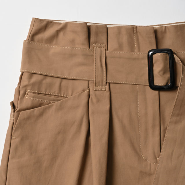 TUCK BELT PANTS - 14.dark beige