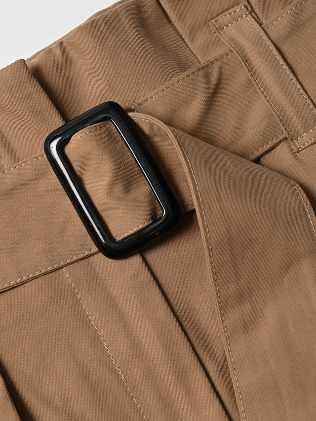 TUCK BELT PANTS - 14.dark beige