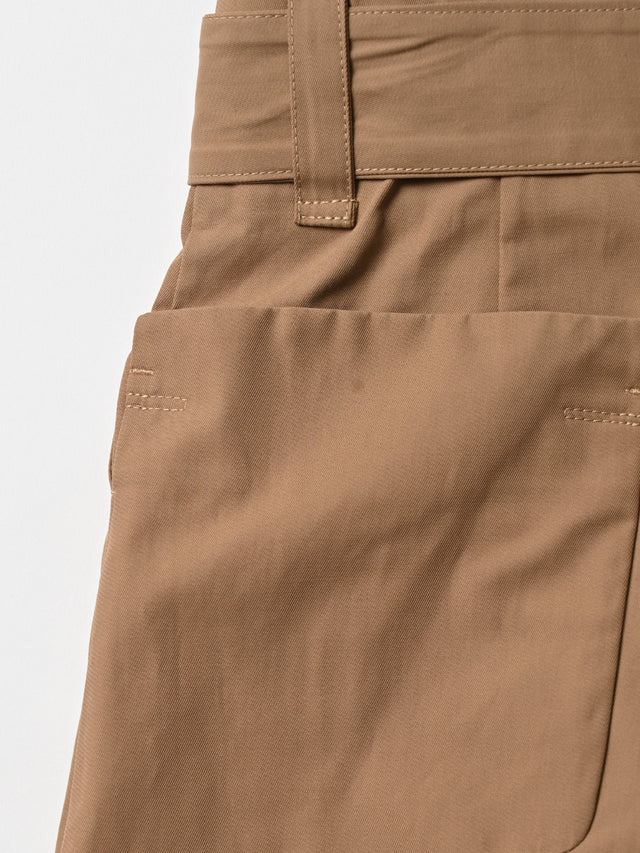 TUCK BELT PANTS - 14.dark beige